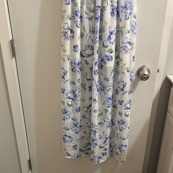 As U Wish White and Blue Floral Maxi Dress - Picture 2 of 3